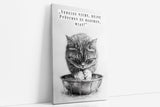 Paul Sinus Poster/Leinwandbild/Rahmenoption Lustiges Katzenbild – Niedliche Klo-Deko fürs Gäste-WC – Perfekt für Sauberkeitsfans