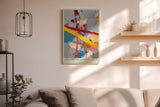 Paul Sinus Wandbild in 40x60cm Playground in Paint Abstraktes Farbspiel mit diagonalen Linien und vielfältigen Farbflächen in pastoser Struktur