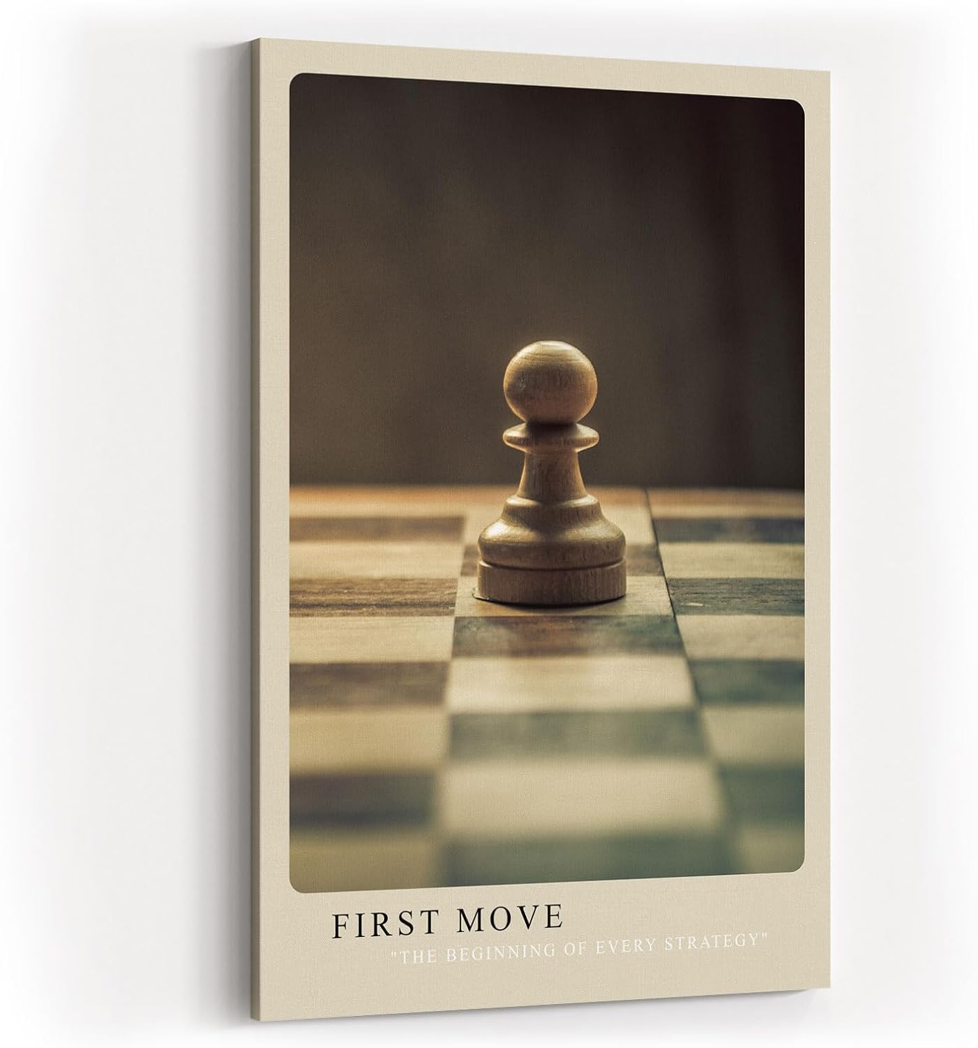 Paul Sinus Kunstdruck 40x60cm First Move mit Schachfigur auf Schachbrett in Nahaufnahme