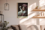 Paul Sinus Wandbild in 40x60cm Asiatische Schönheit in floraler Pracht mit Kranich in anmutiger Pose