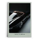 Paul Sinus Leinwandbild 40x60cm Leinwandbild Nocturna Eleganz Oldtimer Luxus Sportwagen Retro Design Schwarz Automobil Klassik Geschwindigkeit Vintage Stil