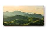 Sinus Art Wandbild 120x80cm Sanftes Hügelland mit Lichtstimmung für beruhigende und naturnahe Raumwirkung