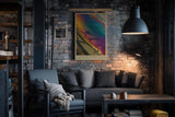 Paul Sinus Wandbild in 40x60cm The Color Flow – abstraktes Farbmotiv in leuchtenden Metallic-Tönen für moderne Raumgestaltung