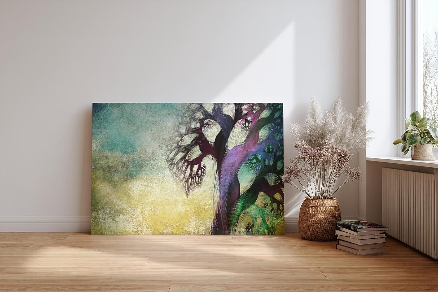 Sinus Art Wandbild 120x80cm Der mystische Baum mit farbigen Ästen wirkt magisch und faszinierend zugleich