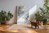 Paul Sinus Kunstdruck 40x60cm Golden Balance – Abstraktes Kunstwerk in Gold, Grau und Weiß als harmonische Komposition