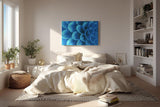 Sinus Art Wandbild 120x80cm Die Tropfen auf der blauen Blüte bringen Frische, Eleganz und Tiefe in den Raum