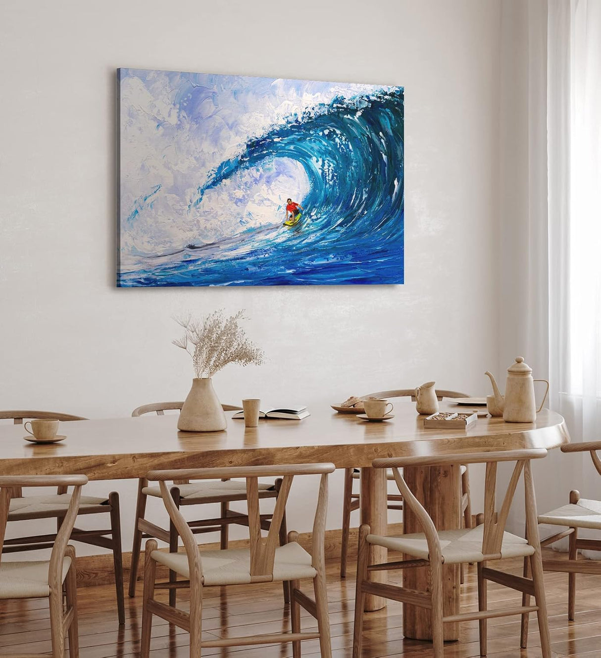 Paul Sinus Wandbild 120x80cm Welle Surfen Meer Ozean Abstrakt Kunstvoll Blau