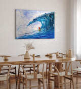 Paul Sinus Wandbild 120x80cm Welle Surfen Meer Ozean Abstrakt Kunstvoll Blau