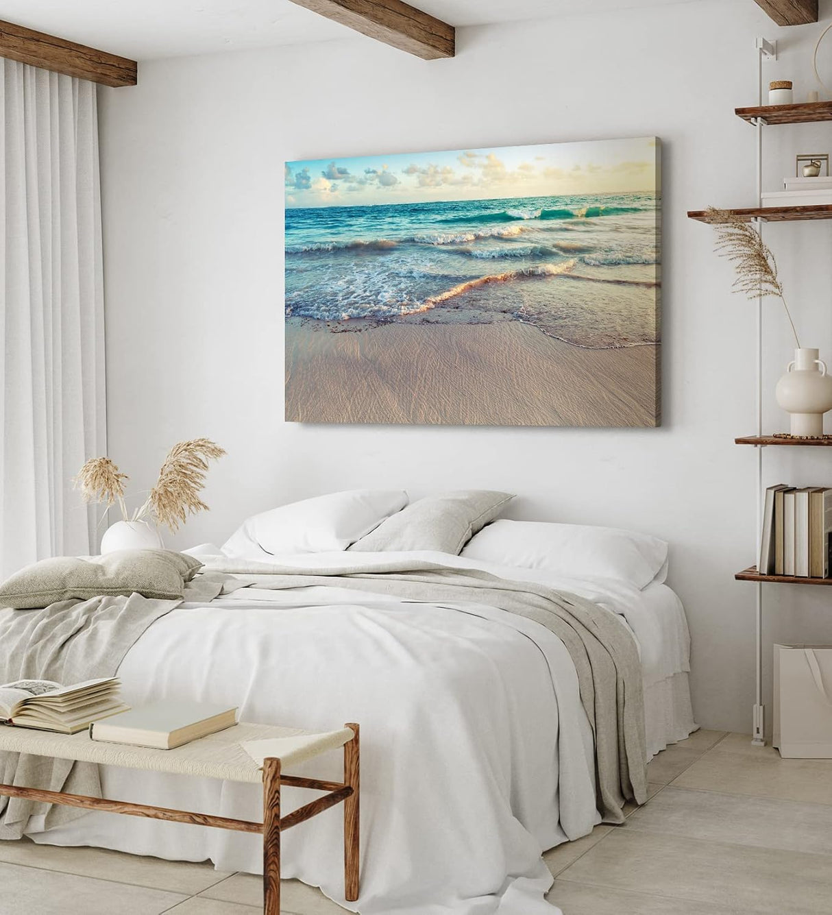 Paul Sinus Wandbild 120x80cm Meer Ozean Horizont Strand Wellen Wolken