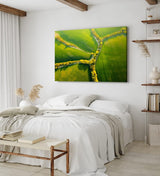 Paul Sinus Wandbild 120x80cm Luftaufnahme grüne Felder Natur Landschaft