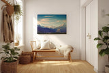Sinus Art Wandbild 120x80cm Die schneebedeckten Berge vor blauem Himmel vermitteln Weite, Kraft und Naturerlebnis