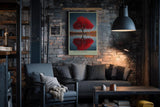 Paul Sinus Wandbild in 40x60cm The Red Mirror Strahlender roter Baum mit perfekter Spiegelung im Wasser vor sanfter Landschaftskulisse
