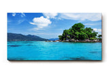 Sinus Art Wandbild 120x80cm Kristallklares Wasser, leuchtendes Blau und grüne Vegetation schaffen tropisches Flair