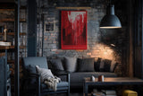 Paul Sinus Wandbild in 40x60cm The Red Veil – Abstraktes Kunstwerk mit dynamischen Linien in kräftigen Rottönen