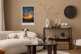 Paul Sinus Leinwandbild 60x90cm Cosmic Vortex Leinwandbild atemberaubende Landschaft mit spiralförmigem Himmel und Silhouette im Sonnenuntergang