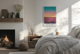 Paul Sinus Leinwandbild 80x120cm leuchtende Steppenlandschaft mit farbenprächtigem Himmel, faszinierende Wandkunst mit surrealem Farbverlauf
