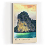 Paul Sinus Kunstdruck 40x60cm Krabi Thailand Felsinsel mit tropischem Wasser und bewaldetem Monolith