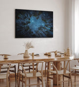 Wandbild 120x80cm Sternenhimmel Nacht Wald Bäume Baumkronen Milchstraße