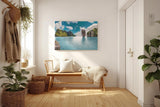 Sinus Art Wandbild 120x80cm Atemberaubendes Inselmotiv mit türkisfarbenem Wasser und einzigartigen Felsen für Fernweh-Feeling