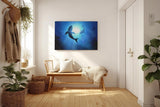Sinus Art Wandbild 120x80cm Kraftvolle Meeresfarben mit Lichtbrechung in künstlerischer Ausführung