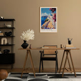 Paul Sinus Leinwandbild 60x90cm Greek Paradise – Santorini, Griechenland, Küste, Blau, Weiß, Architektur, Insel, Meer, Sonne, Urlaub, Kykladen