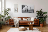 Sinus Art Wandbild 120x80cm Klassische London-Szene mit Laternenreihe und ikonischer Silhouette – elegant und urban