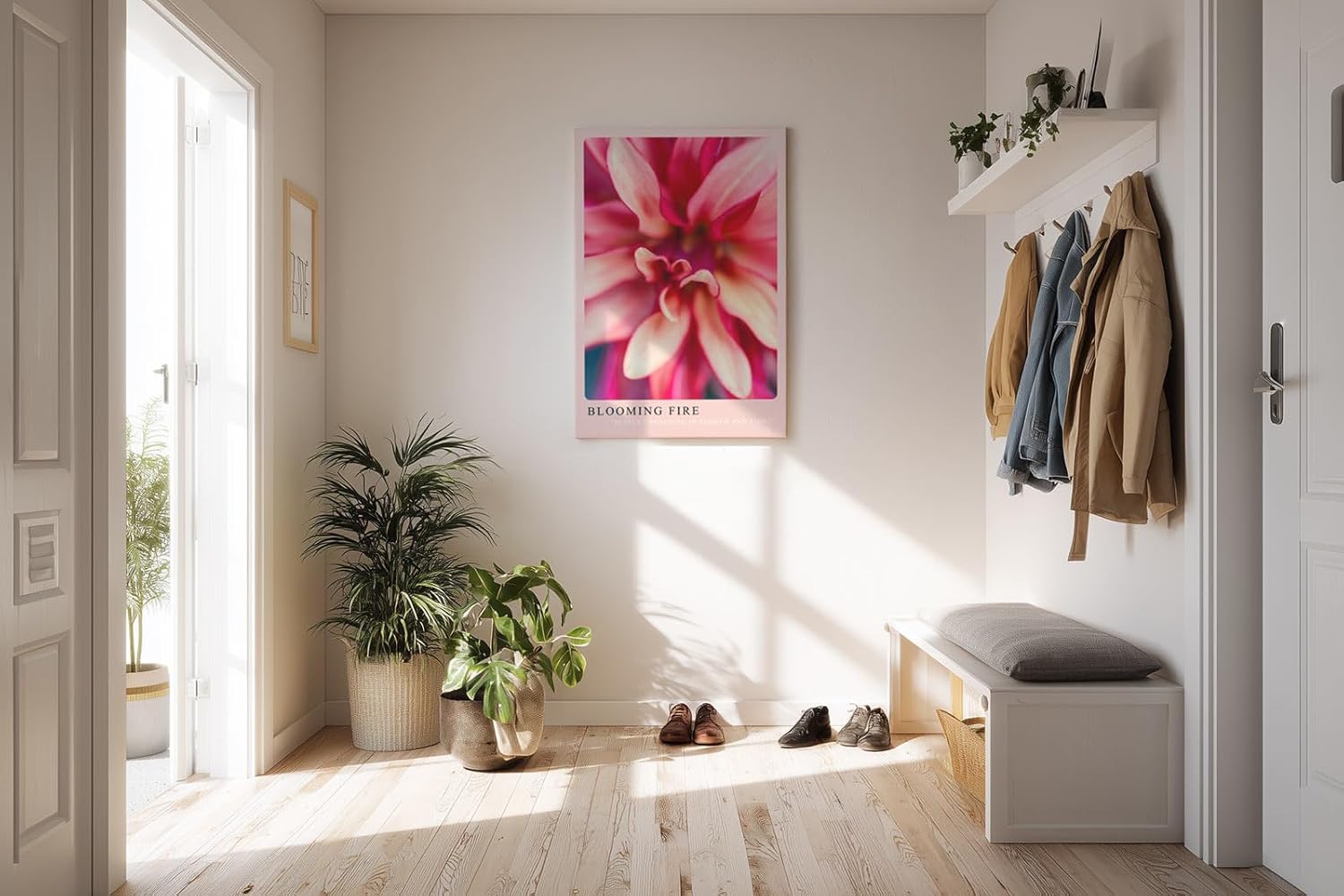 Paul Sinus Kunstdruck 40x60cm Blooming Fire mit feuriger Blüte in intensiven Rottönen