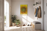Paul Sinus Kunstdruck 40x60cm Fibonacci in Bloom Sonnenblume Makro Gelb Natur Geometrie Bruchstruktur