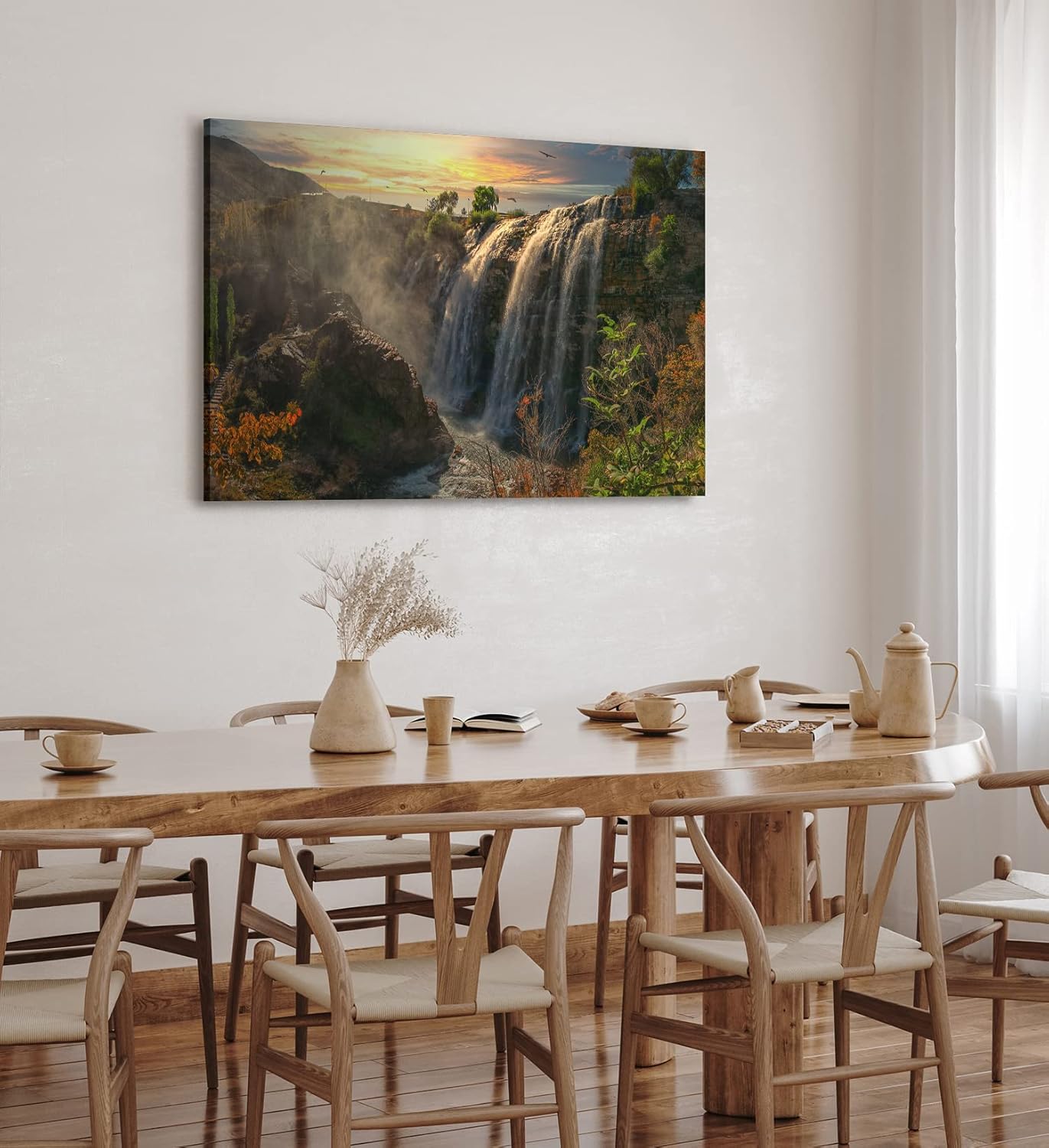 Paul Sinus Wandbild 120x80cm Tortum Wasserfall Türkei Felsen Natur Sonnenuntergang