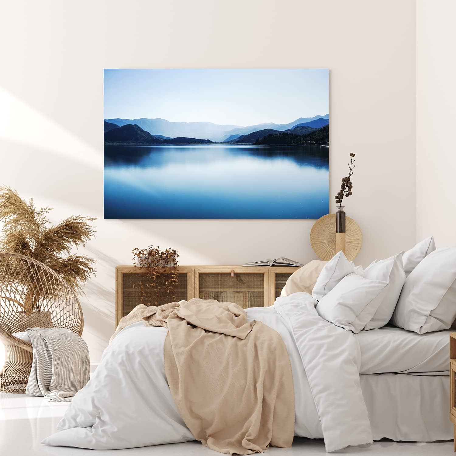 Paul Sinus Wandbild 120x80cm Bergsee Berge See Blau Gebirge Natur Horizont