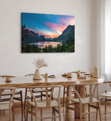 Paul Sinus Wandbild 120x80cm Alpen Alpensee Abends Sonnenuntergang Natur Berge