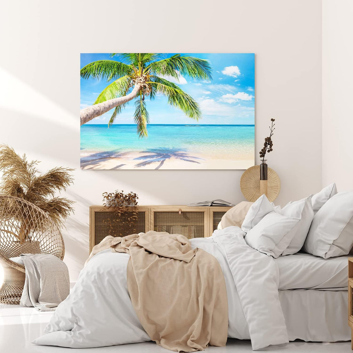 Paul Sinus Wandbild 120x80cm Traumstrand Palme Sonnenschein Sommer Meer