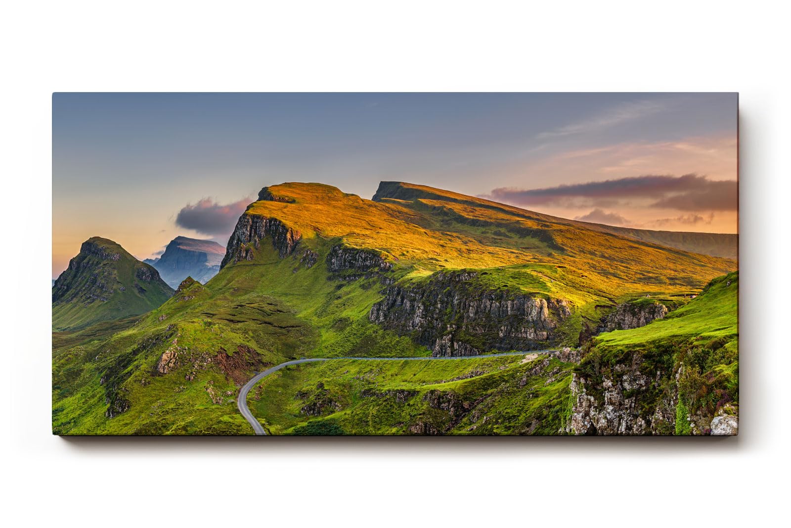 Sinus Art Wandbild 120x80cm Atemberaubende Hügellandschaft mit kontrastreichem Spiel aus Licht und Schatten