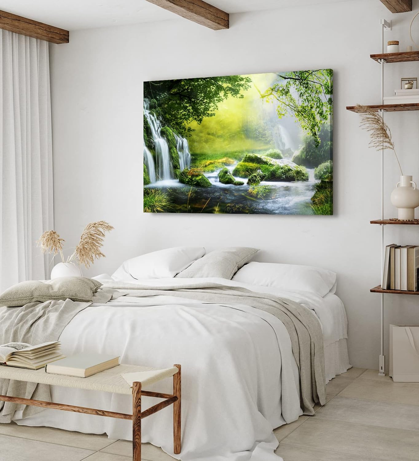 Paul Sinus Wandbild 120x80cm Wasserfälle im Dschungel Thailand Grün Natur