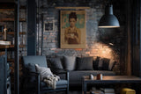 Paul Sinus Wandbild in 40x60cm Coffee First – stilvolles Barista-Porträt mit Kaffeetasse im Vintage-Art-Stil