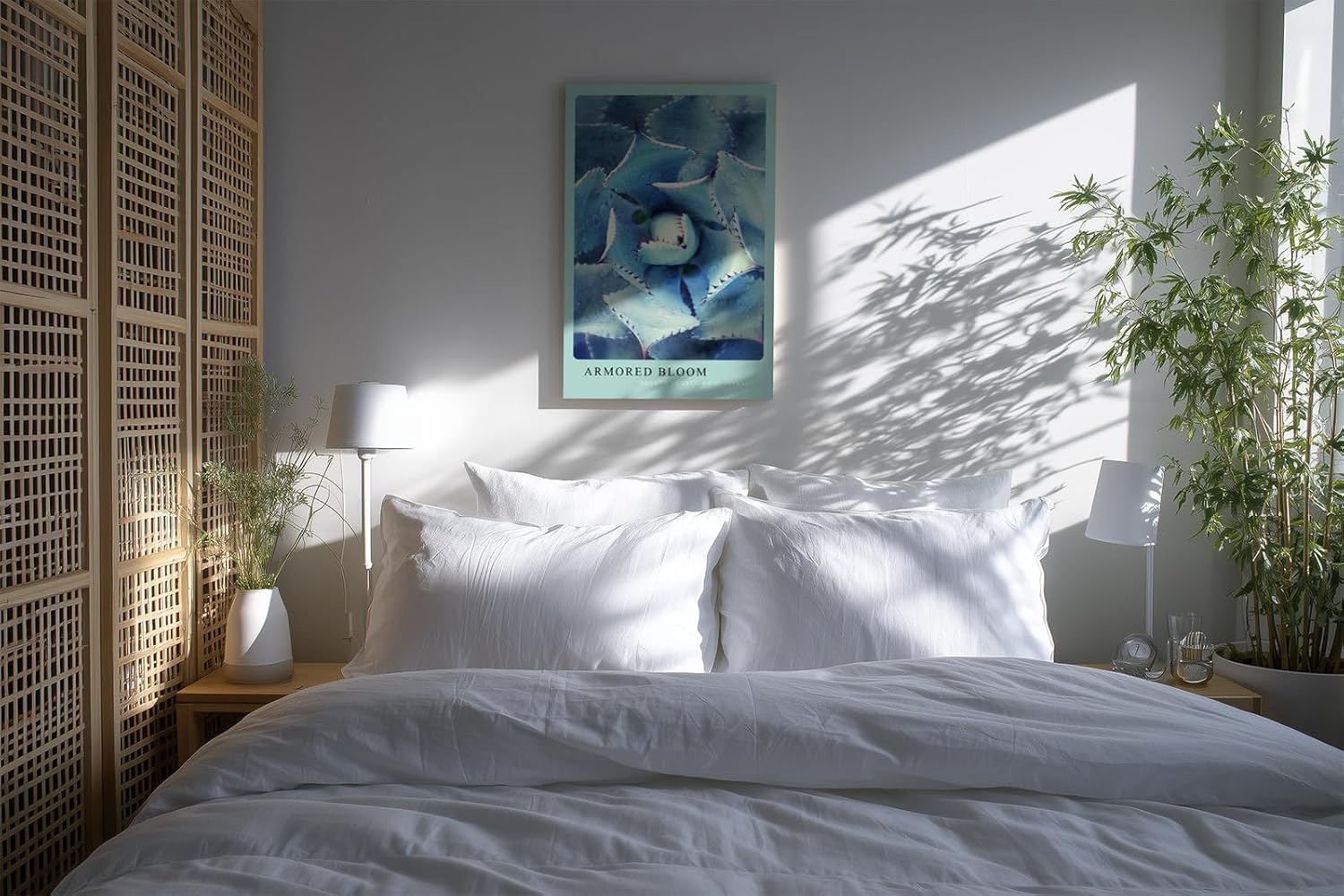 Paul Sinus Kunstdruck 40x60cm Agave Naturstruktur stachelig Pflanze Makro blau Armored Bloom