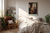 Paul Sinus Wandbild in 40x60cm A Journey to Love – Frau im Zug mit Blick auf den Eiffelturm, warmes Abendlicht, romantisches Paris-Motiv im Vintage-Stil