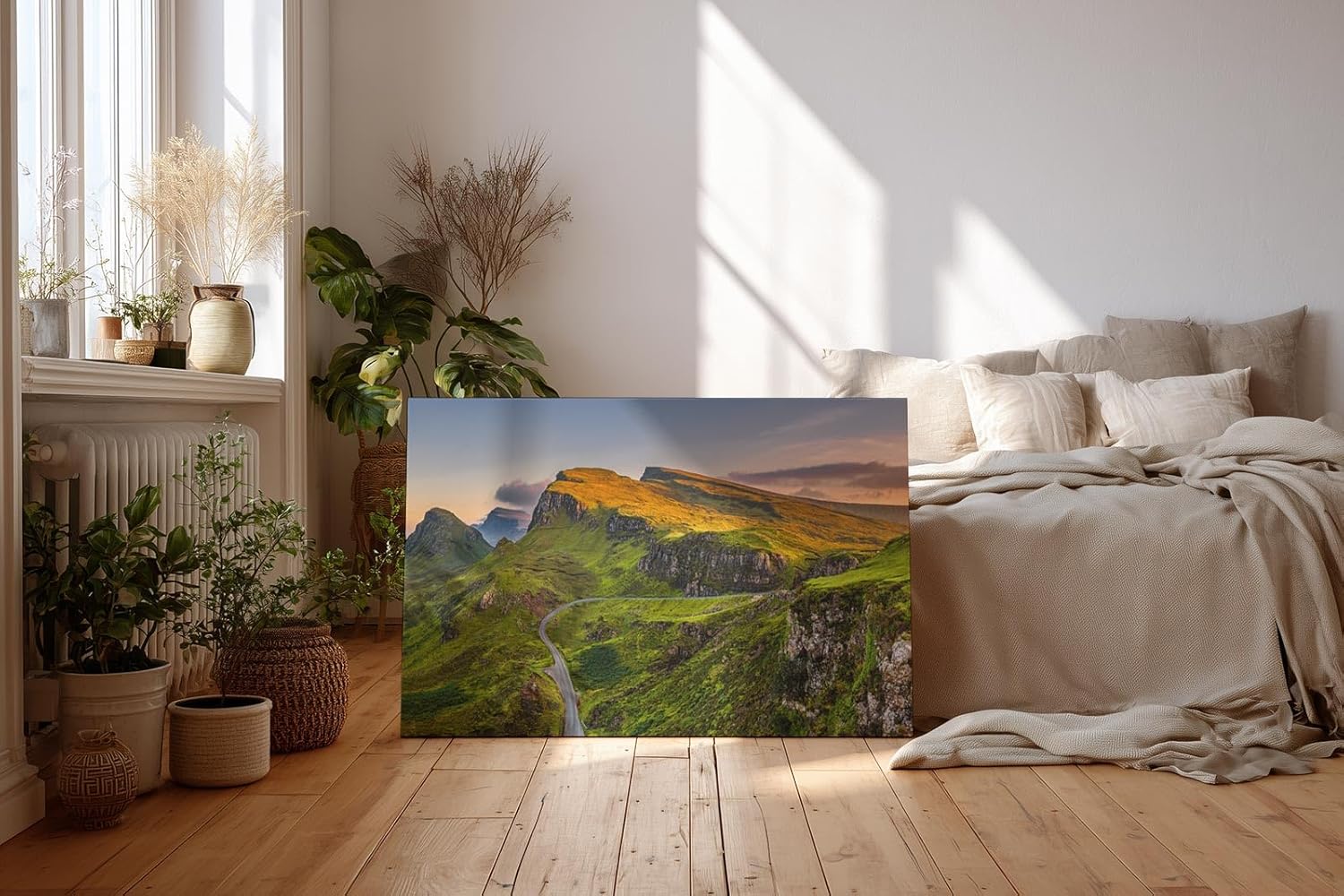 Sinus Art Wandbild 120x80cm Atemberaubende Hügellandschaft mit kontrastreichem Spiel aus Licht und Schatten