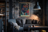 Paul Sinus Wandbild in 40x60cm Jimi's Electric Universe Buntes Musikerportrait mit psychedelischen Mustern