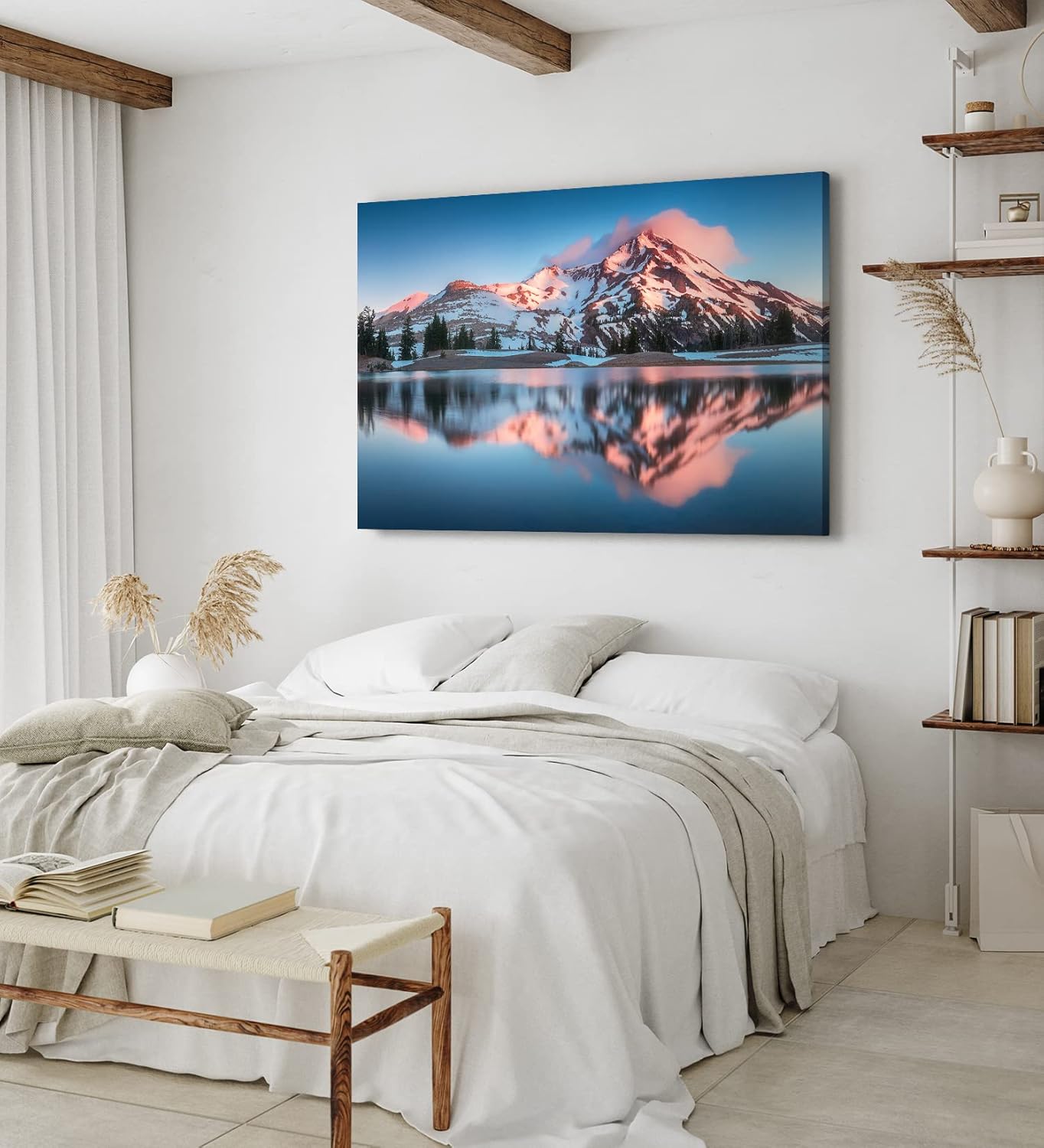Paul Sinus Wandbild 120x80cm South Sister Berge USA Berggipfel See Natur Schneegipfel
