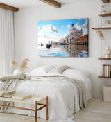 Paul Sinus Wandbild 120x80cm Venedig Gondel Italien Möwen Kanal Kapelle