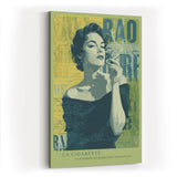 Paul Sinus Wandbild in 40x60cm La Cigarette – elegante Frau im Retro-Stil mit Zigarette, künstlerisches Porträt in Grüntönen