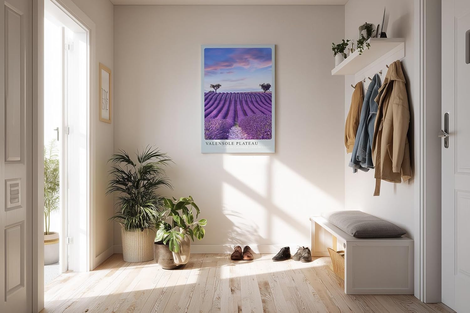 Paul Sinus Kunstdruck 40x60cm Valensole Plateau Lavendelfelder Provence Reihen Himmel Sommerfarben