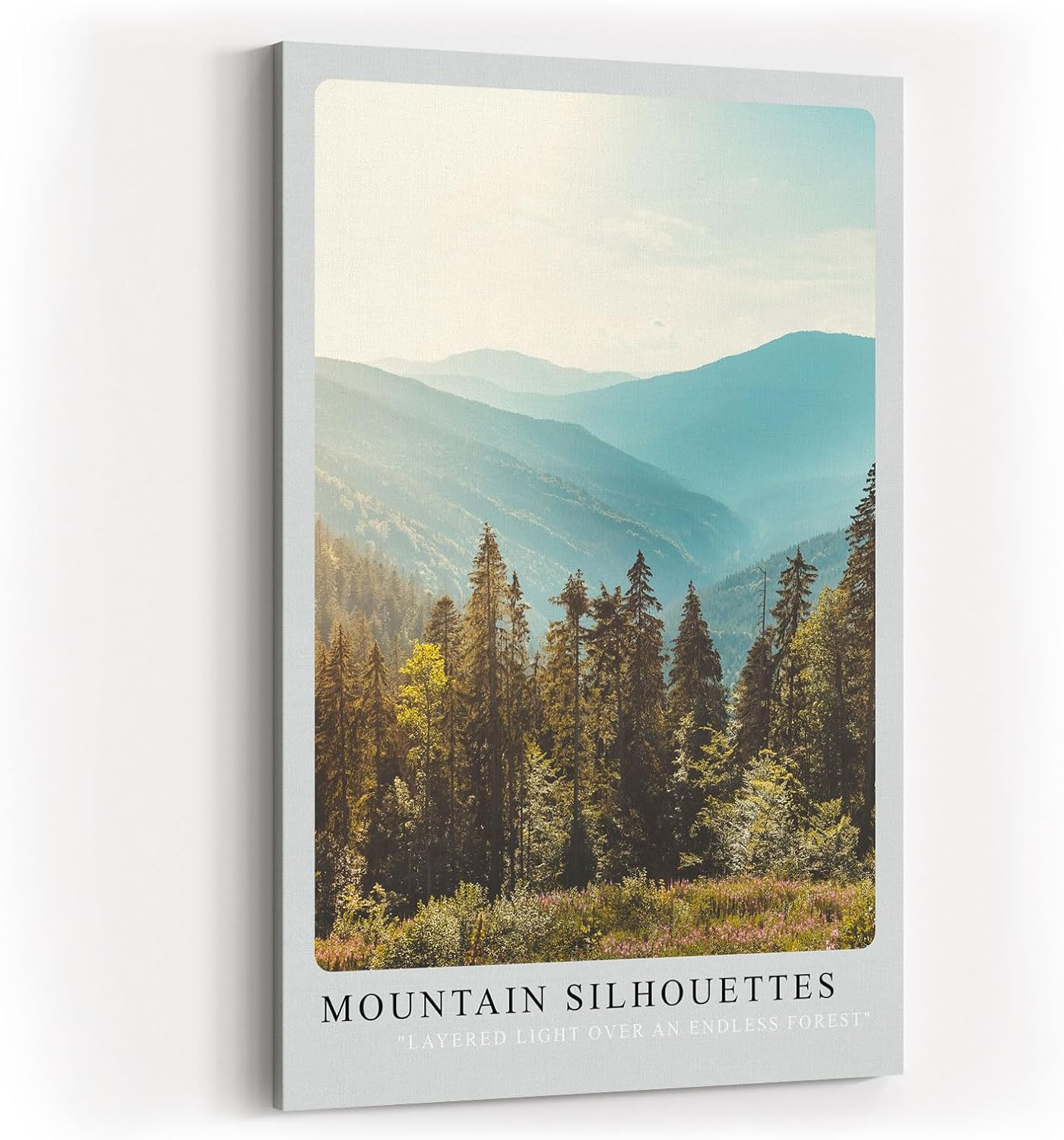 Paul Sinus Kunstdruck 40x60cm Mountain Silhouettes mit Waldpanorama in Pastelltönen