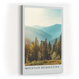 Paul Sinus Kunstdruck 40x60cm Mountain Silhouettes mit Waldpanorama in Pastelltönen