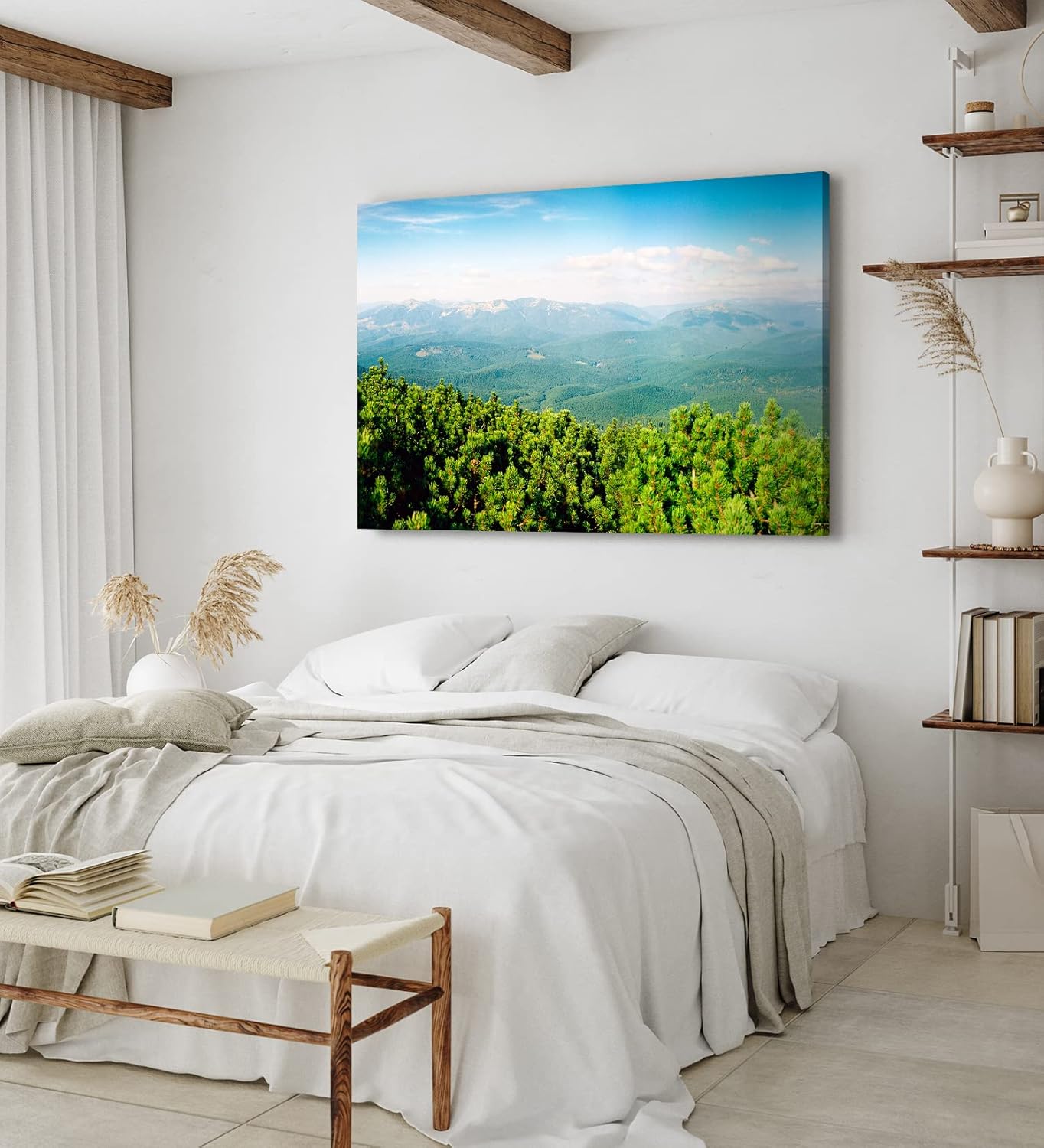 Paul Sinus Wandbild 120x80cm Grüne Berglandschaft Berge Hügel Natur Wald