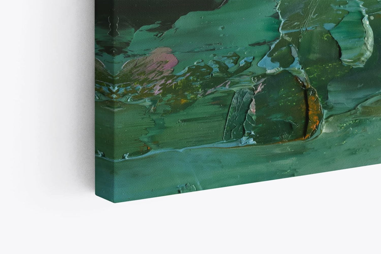 Paul Sinus Wandbild 120x80cm Grüne Farben Abstrakt Kunstvoll Spachtelstruktur Modern