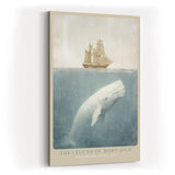 Paul Sinus Wandbild in 40x60cm The Legend of Moby Dick – Segelschiff und weißer Wal in maritimer Komposition