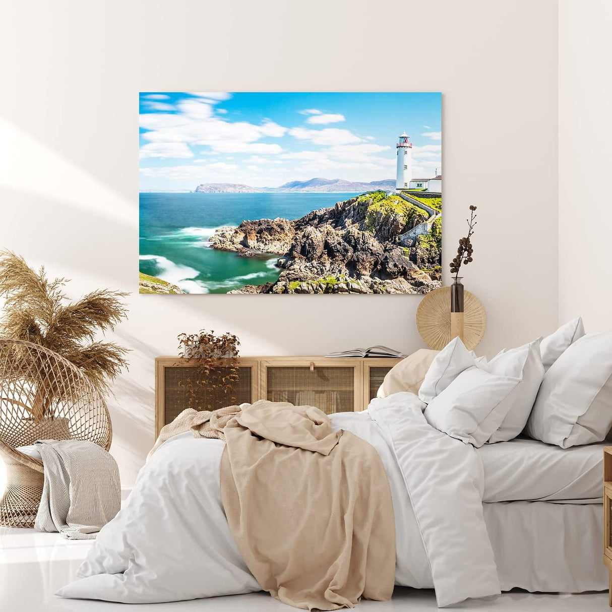 Paul Sinus Wandbild 120x80cm Fanad Head Lighthouse Irland Küste Leichtturm Meer
