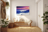 Sinus Art Wandbild 120x80cm Stimmungsvolle Bergsilhouette mit Nebelmeer im Tal und farbenprächtigem Himmel
